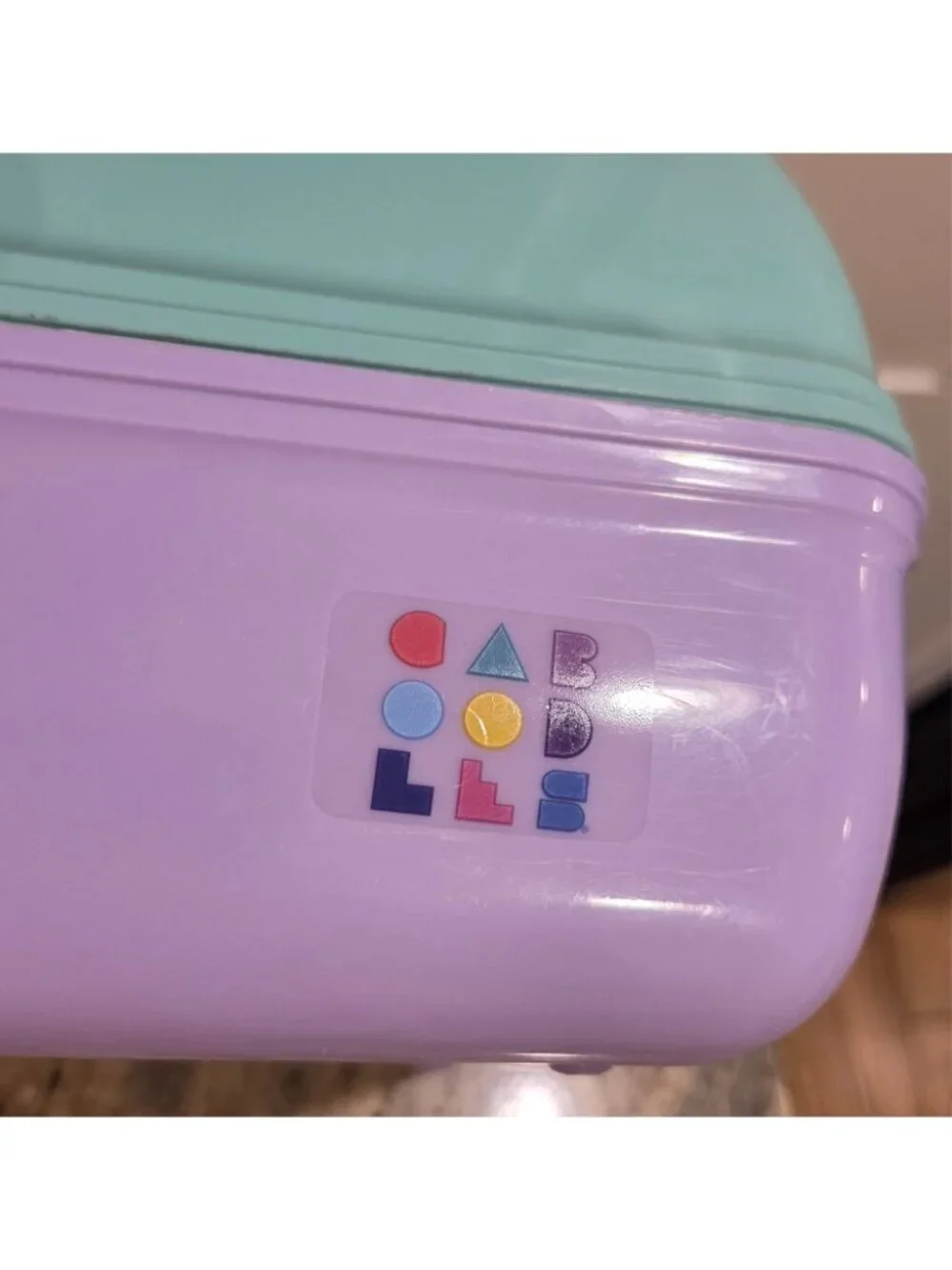Caboodles Lavender Purple & Mint Green Makeup Carrying Case Mirror Fold out